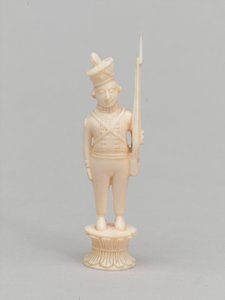 白いポーン、チェスの駒、インド、1820年頃 作： Macneill MacLeay