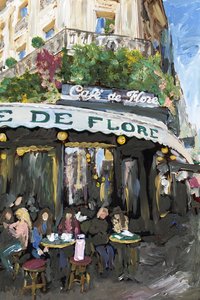 カフェ・デ・フロール、2019年（アーカイバル顔料プリントにアクリル絵の具） 作： Madeleine Gross