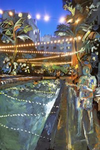 Night Swim, 2021（アーカイバル顔料プリントにアクリル絵の具） 作： Madeleine Gross