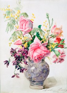 バラの花瓶、c1865-1928 作： Madeleine Jeanne Lemaire