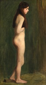 Studio Nude in Green (キャンバスに油彩)