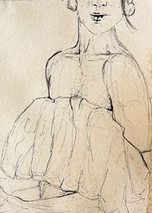 物思いにふける人物のスケッチ 作： 