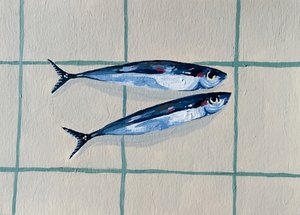 青い魚2匹 作： 