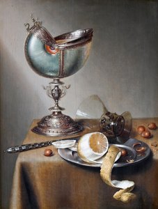 ノーチラスカップのある静物、1650年頃