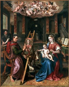 聖母を描く聖ルカ、1602年。 作： Maerten Vos de