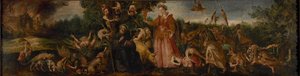 聖アントニウスの誘惑、1585-1590。 作： Maerten Vos de