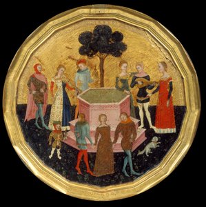 愛の庭、1370年頃 作： Maestro di Deschi Da Parto