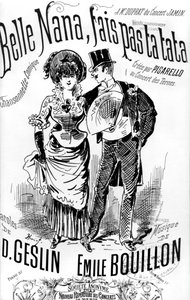 「Belle Nana、fais pas ta tata」のスコアシートの表紙 作： Henri Maigrot