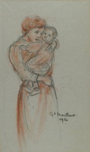 母と子 作： Maillaud, Fernand