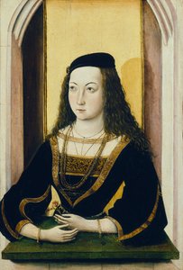 花を持つ若い女性の肖像 15世紀後半 作： Mair von Landshut
