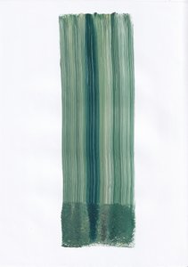 緑の筆触による抽象画 作： Maira Ribena