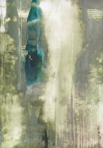 穏やかな緑と青の抽象画