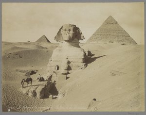Sphinx en de piramides van Kefren en van Mykerinos スフィンクスとシェフフレンとミケリヌスのピラミッド (オブジェクトのタイトル) 作： Maison Bonfils
