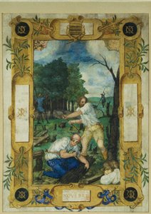 11月のカレンダーページ、時間の本からの伐採、c.1550-60 作： Maitre des Heures de Claude Gouffier