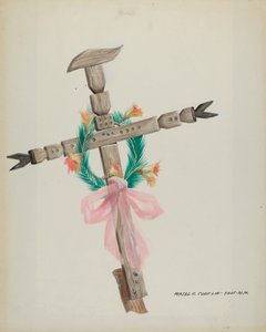 彫刻された十字架 - 墓、1937年頃。