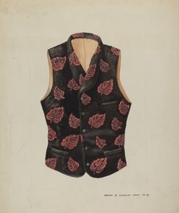 Embroidered Velvet Vest、1937年頃。 作： Majel G. Claflin