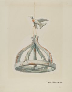 描かれているのは「木製燭台、鳩付き」1937年頃。 作： Majel G. Claflin