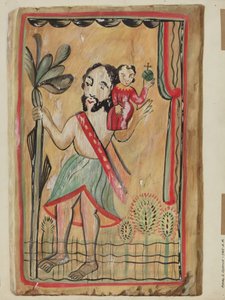 Retablo - San Christopher, 19351942. 作： Majel G. Claflin