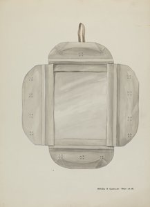 ブリキの鏡枠、c. 1937年。 作： Majel G. Claflin