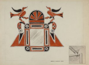 ブリキのミラーフレーム、1937年頃 作： Majel G. Claflin
