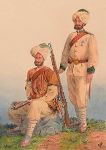 ロバーツ将軍 シーク教のオーダーリー、デワ・シンとデハン・シン、第3パンジャブ辺境軍 作： Major General R.G. Woodthorpe