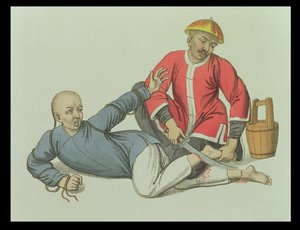 J.ダドリーによって彫刻された「中国の罰」のプレート17、マレファクターのハムストリングス 作： Major George Henry Mason