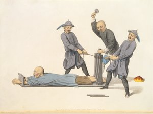 The Rack、「The Punishments of China」のプレート 9、J. Dadley の彫刻 作： Major George Henry Mason