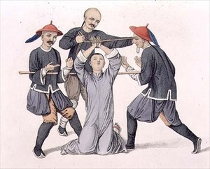J.ダドリーによって彫刻された「中国の罰」からの指の拷問、プレート10 作： Major George Henry Mason