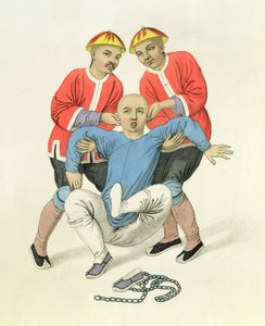 男の耳をひねる、「中国の罰」のプレート 5、J. ダドリーの彫刻 作： Major George Henry Mason