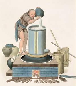 J.ダドリーによって彫刻された「中国のコスチューム」の蒸留器、プレート24、1800 作： Major George Henry Mason