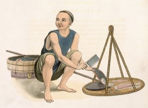 魚屋、「中国のコスチューム」のプレート39、J。ダドリーによって刻まれた、1800 作： Major George Henry Mason