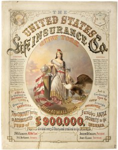 United States Life Insurance Co. of New York、（リトグラフ） 作： Major and Knapp Sarony