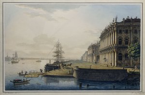 1818年の皇帝の冬の宮殿の眺め 作： Maksim Nikiforovich VorobOev