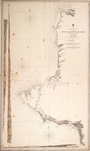 黒海、アイア岬からアルマ湾までのクリミア南西海岸の海図。H.M.S.V.スピットファイアの士官による。 作： Malby Malby