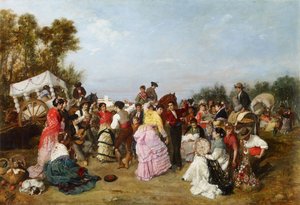 トリホス巡礼で - Cabral Aguado-Bejarano、マヌエル (1827-1891) - 1883 - キャンバスに油彩 - 69x99 - カルメン ティッセン美術館、マラガ 作： Manuel Cabral y Aguado Bejarano