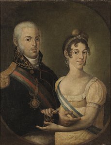 ポルトガル王ヨハネ6世とスペイン王カルロタ・ホアキーナの肖像画 作： Manuel Dias de Oliveira