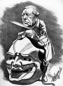 Eugene Labiche (1815-1888), フランスの劇作家。漫画家マニュエル・ルケによる漫画。1886年の『漫画』に