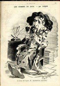 カリカチュア』（1880年）の表紙に描かれたマニュエル・ルケ（1854-1919）のイラスト 作： Manuel Luque