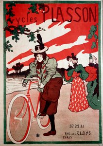 ベル・エポック：サイクル（自転車）の広告ポスター プラッソン。マニュエル・ロブ（1872-1936）のポスター 個人蔵 作： Manuel Robbe