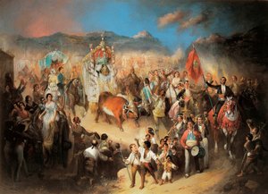 エル ロシオの行列: 聖母を称える伝統的なアンダルシアの祭典。 マヌエル・ロドリゲス・デ・グスマン (1818-1867) の絵画。 1850-1900 セゴビア。 リオフリオ宮殿。 作： Manuel Rodriguez de Guzman