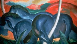 青い馬」1911年 作： Franz Marc