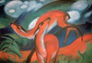赤鹿II」1912年 作： Franz Marc