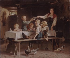 昼食時の子供たち、1857 作： Marc Louis Benjamin Vautier the Elder