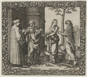 重力、アミティシア、愛を込めたアマデウス・ベルーティ 作： Marcantonio Raimondi