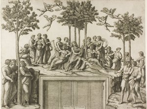 パルナッソスのアポロン 作： Marcantonio Raimondi