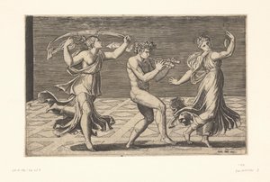 踊るサテュロスとメナード 作： Marcantonio Raimondi