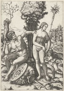 アモールとの愛のカップルとしての火星と金星 作： Marcantonio Raimondi
