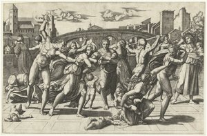 無実の虐殺、1515年頃 作： Marcantonio Raimondi