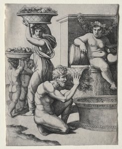 ワインプレス。 作： Marcantonio Raimondi