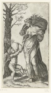ミネルバとアモールの和解 作： Marcantonio Raimondi